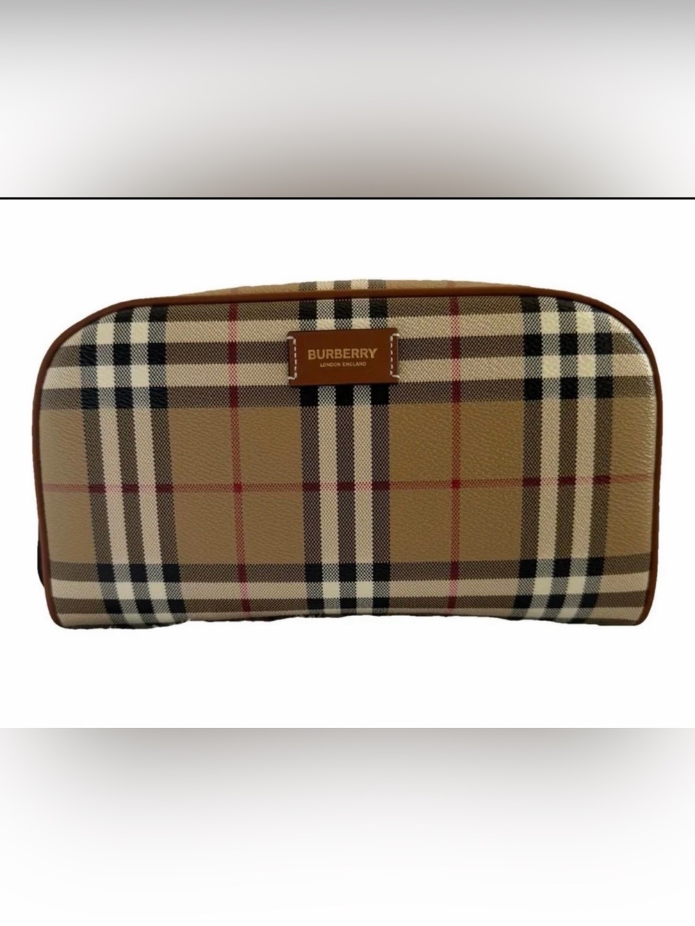 Burberry Vintage Check Cosmetic Bag Travel Toiletry Case NWOT